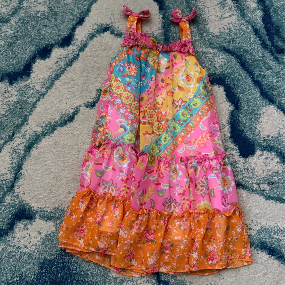 Jona Michelle Pink and Orange Floral Dress